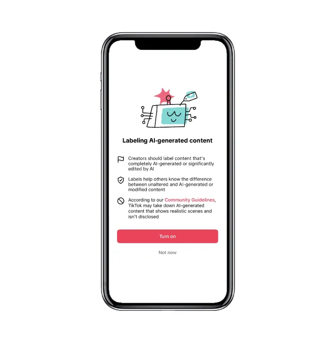 tiktok ai label content info